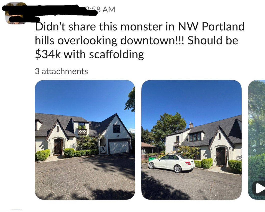Exterior painting job in NW Portland estimated at $34k